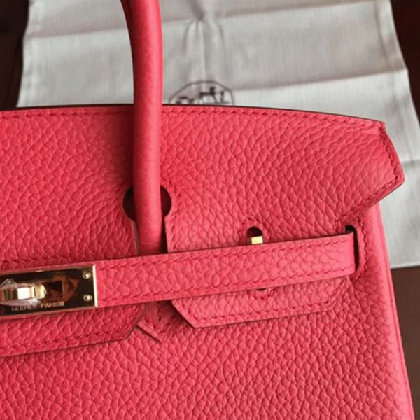 Contrefaçon de luxe 1:1 Hermes Birkin 25cm sac à main bougainvillier – Image 7