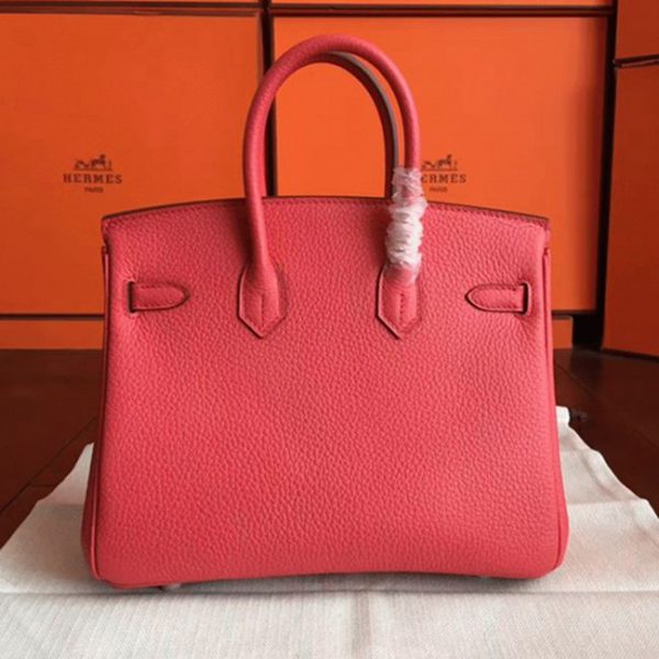 Contrefaçon de luxe 1:1 Hermes Birkin 25cm sac à main bougainvillier – Image 3