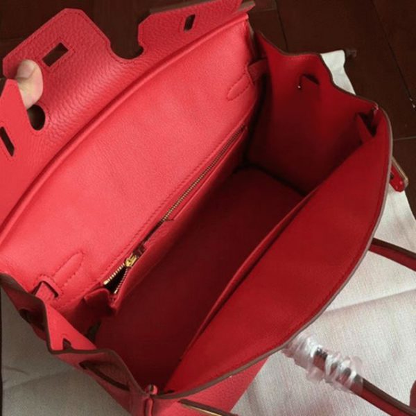 Contrefaçon de luxe 1:1 Hermes Birkin 25cm sac à main bougainvillier – Image 6