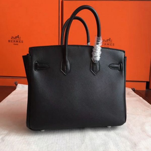 Réplique de sac Hermès Birkin 25 cm de haute qualité, noir – Image 6