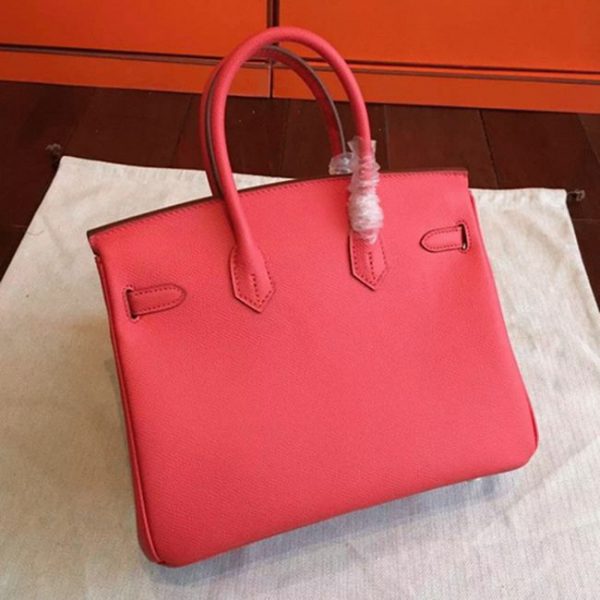 Contrefaçon AAA Hermes Birkin 25cm sac rose rouge – Image 2