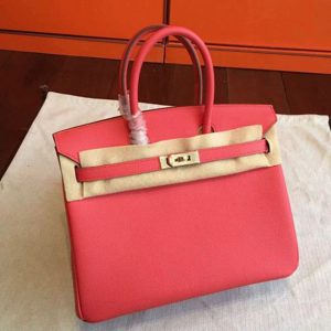 Contrefaçon AAA Hermes Birkin 25cm sac rose rouge
