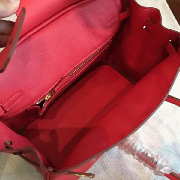 Contrefaçon AAA Hermes Birkin 25cm sac rose rouge – Image 5