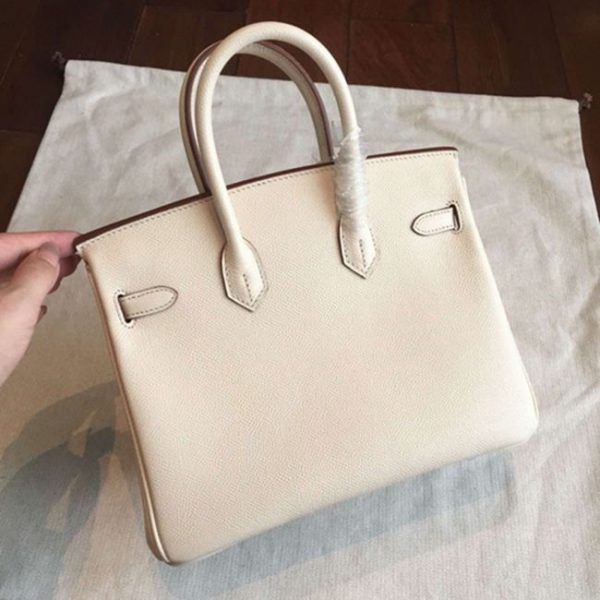 Réplique bon marché Hermes Birkin 25cm sac à main beige – Image 4