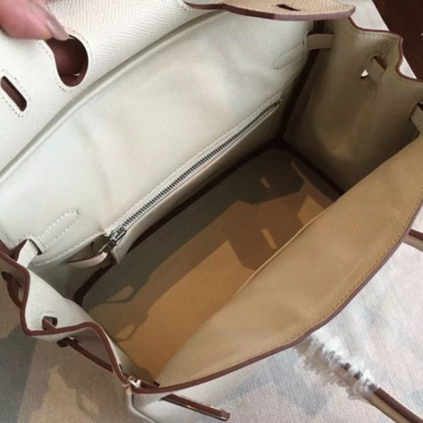 Réplique bon marché Hermes Birkin 25cm sac à main beige – Image 3