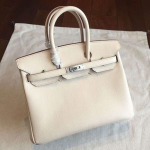 Réplique bon marché Hermes Birkin 25cm sac à main beige