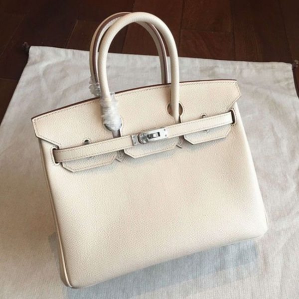Réplique bon marché Hermes Birkin 25cm sac à main beige