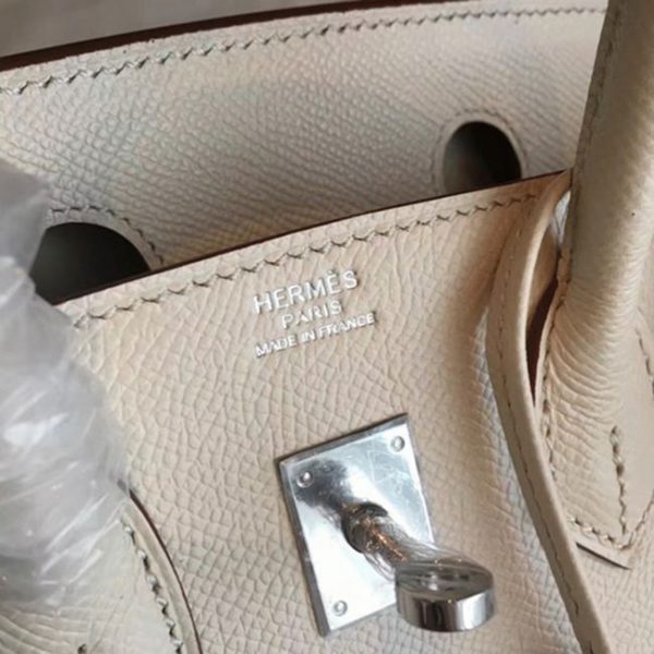 Réplique bon marché Hermes Birkin 25cm sac à main beige – Image 5
