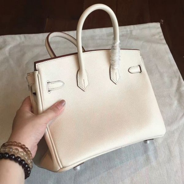Réplique bon marché Hermes Birkin 25cm sac à main beige – Image 7