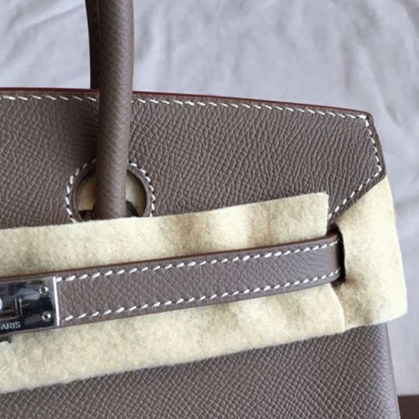 Faux de haute qualité Hermes Birkin 25cm sac à main étoupe – Image 8