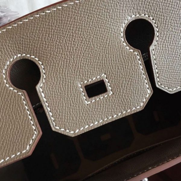 Faux de haute qualité Hermes Birkin 25cm sac à main étoupe – Image 7