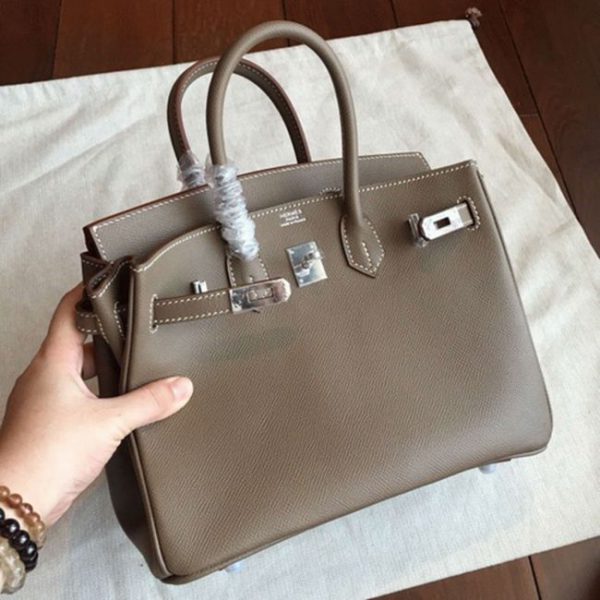 Faux de haute qualité Hermes Birkin 25cm sac à main étoupe – Image 3