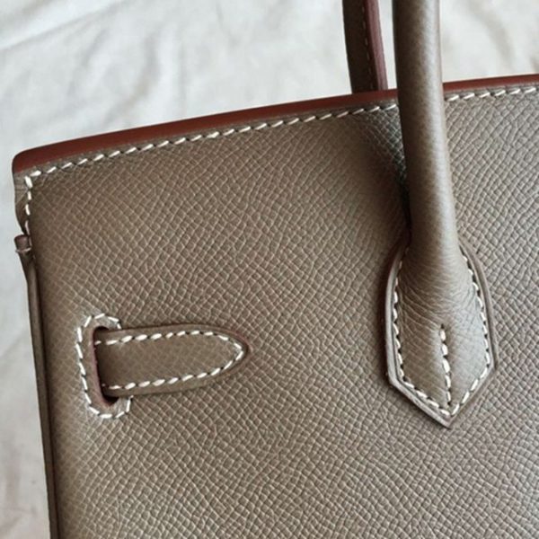 Faux de haute qualité Hermes Birkin 25cm sac à main étoupe – Image 5