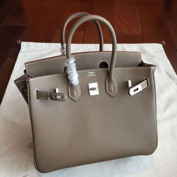 Faux de haute qualité Hermes Birkin 25cm sac à main étoupe – Image 4