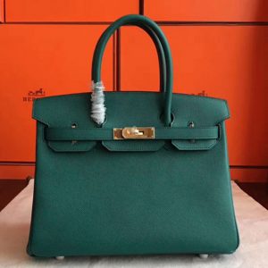 Copie de haute qualité Hermes Birkin 30cm sac à main malachite