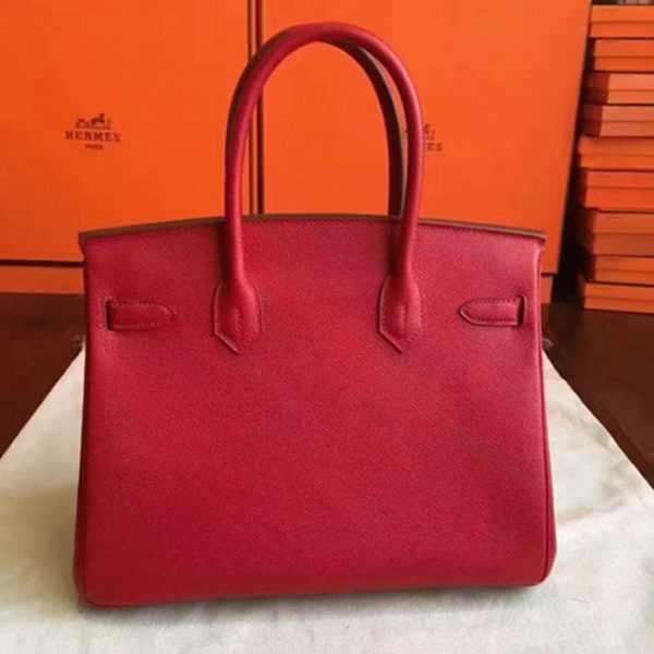 Faux de haute qualité Hermes Birkin 30cm sac à main rouge – Image 7