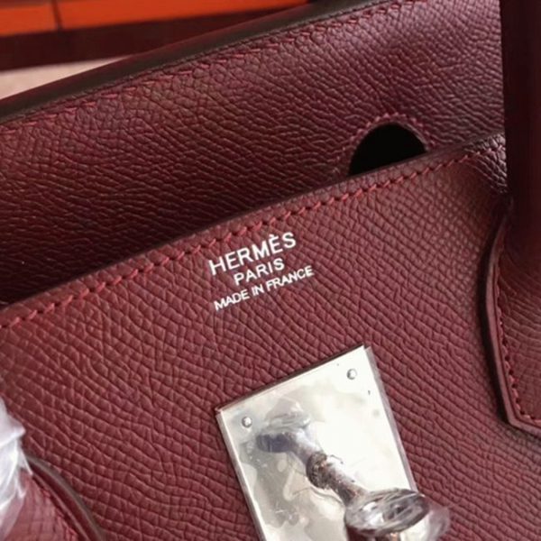 Contrefaçon de créateur Hermes Birkin 30cm sac à main bordeaux – Image 5