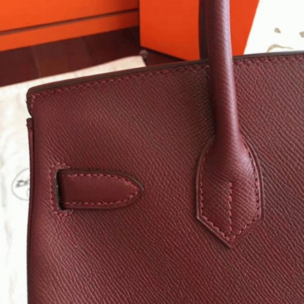 Contrefaçon de créateur Hermes Birkin 30cm sac à main bordeaux – Image 8