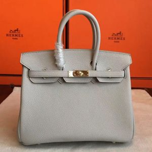 Contrefaçon de créateur Hermes Birkin 30cm sac à main gris perle