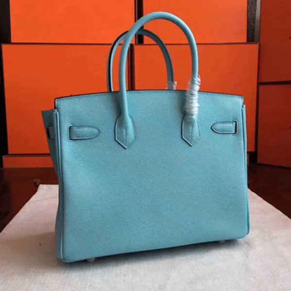Imitation de luxe Hermes Birkin 30cm sac à main bleu atoll – Image 3