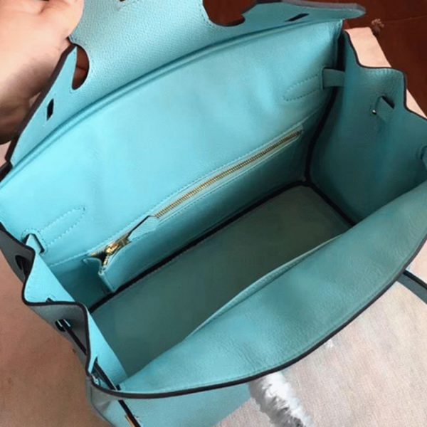 Imitation de luxe Hermes Birkin 30cm sac à main bleu atoll – Image 4
