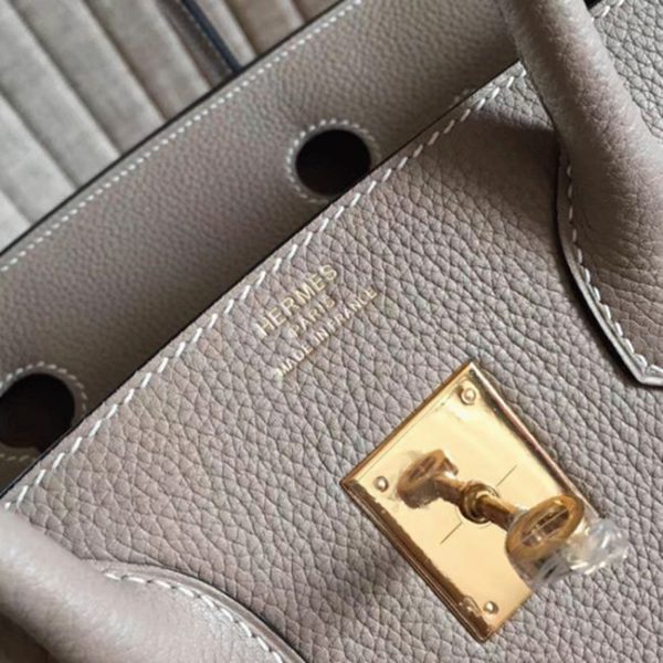 Faux de haute qualité Hermes Birkin 30cm sac à main gris – Image 4