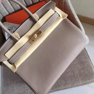Faux de haute qualité Hermes Birkin 30cm sac à main gris