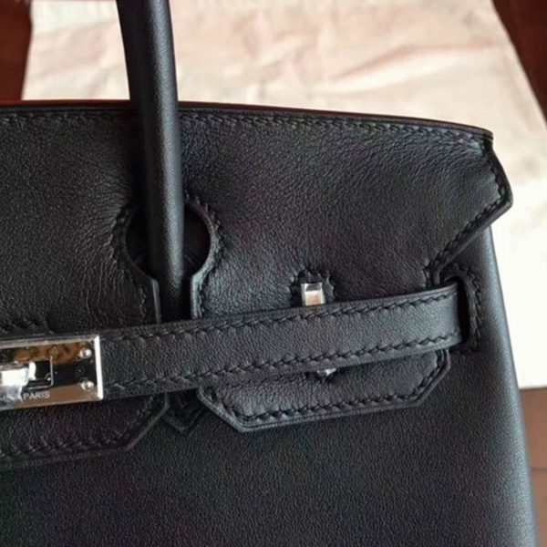 Imitation de luxe Hermes Birkin 30cm sac à main noir – Image 5