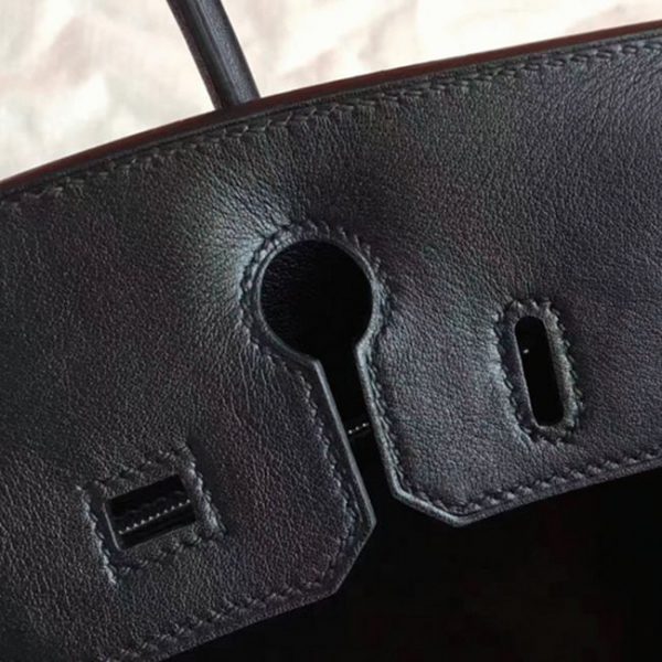 Imitation de luxe Hermes Birkin 30cm sac à main noir – Image 7