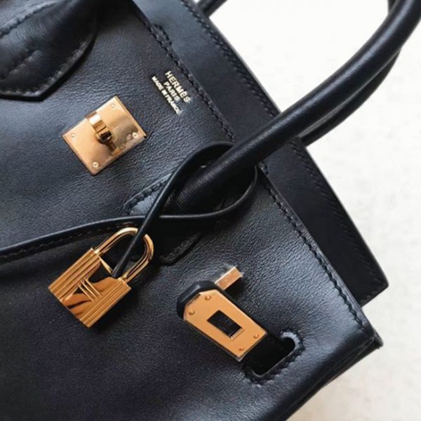 Imitation de luxe Hermes Birkin 30cm sac à main noir – Image 8