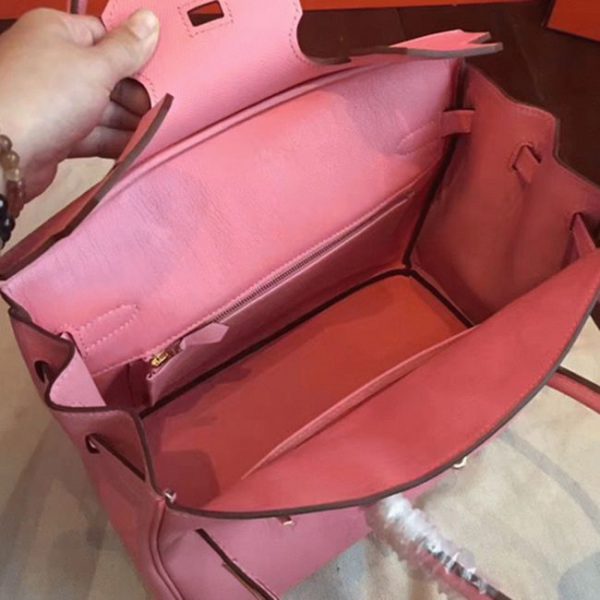 Imitation Hermes Birkin 30cm sac fait main rose – Image 3