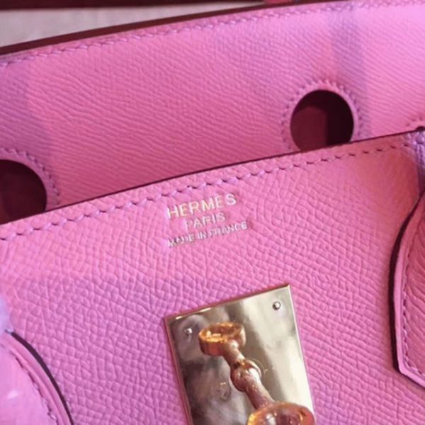 Imitation Hermes Birkin 30cm sac fait main rose – Image 5