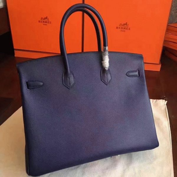 Contrefaçon Hermes Birkin 30cm sac à main saphir – Image 5