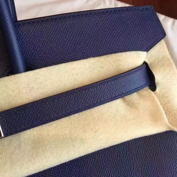 Contrefaçon Hermes Birkin 30cm sac à main saphir – Image 6