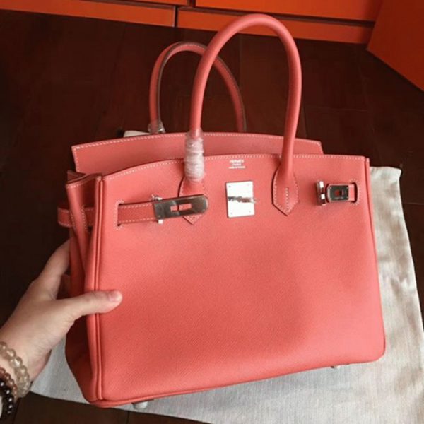 Réplique 1:1 de qualité supérieure Hermes Birkin 30CM sac à main orange – Image 3
