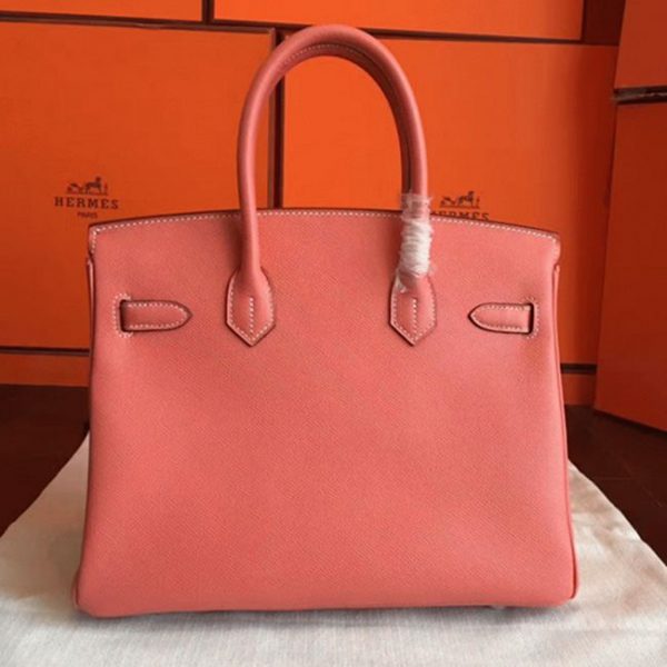 Réplique 1:1 de qualité supérieure Hermes Birkin 30CM sac à main orange – Image 6