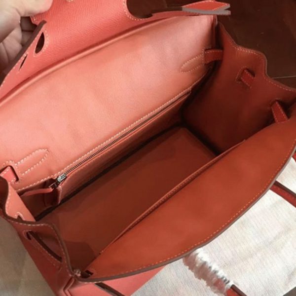 Réplique 1:1 de qualité supérieure Hermes Birkin 30CM sac à main orange – Image 8