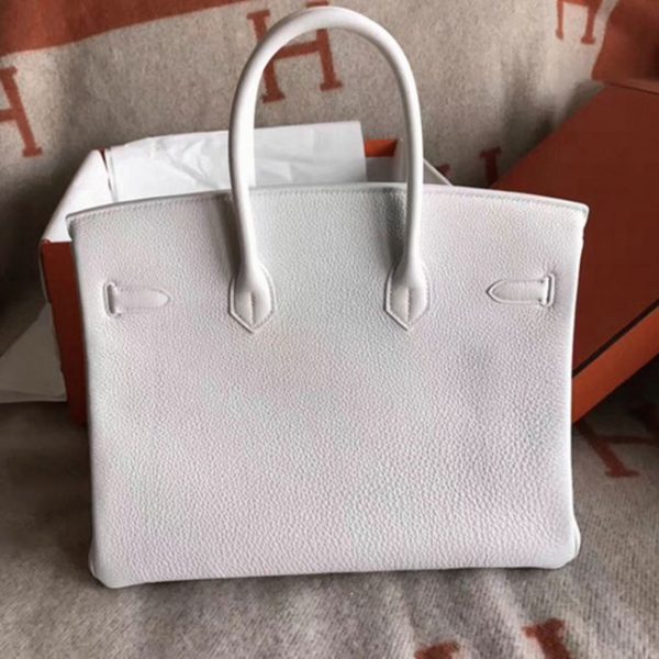 Réplique de qualité supérieure Hermes Birkin 30cm sac à main blanc – Image 2