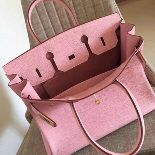 Réplique de luxe Hermes Birkin 30cm sac à main rose – Image 7