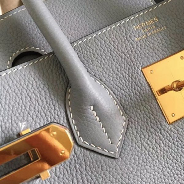 Faux de haute qualité Hermes Birkin 30cm sac à main bleu lin – Image 4