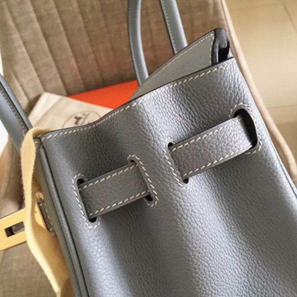 Faux de haute qualité Hermes Birkin 30cm sac à main bleu lin – Image 5