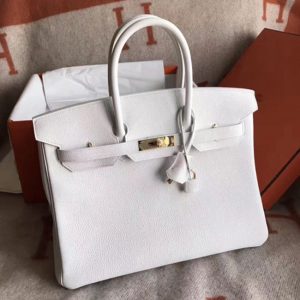 Réplique de qualité supérieure Hermes Birkin 30cm sac à main blanc