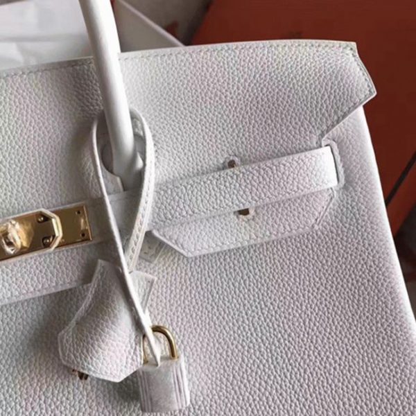 Réplique de qualité supérieure Hermes Birkin 30cm sac à main blanc – Image 4