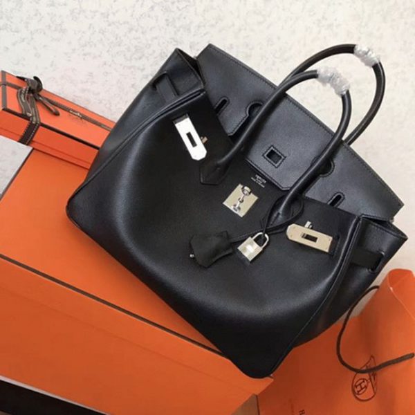 Réplique de qualité supérieure Hermes Birkin 30cm sac à main noir – Image 4