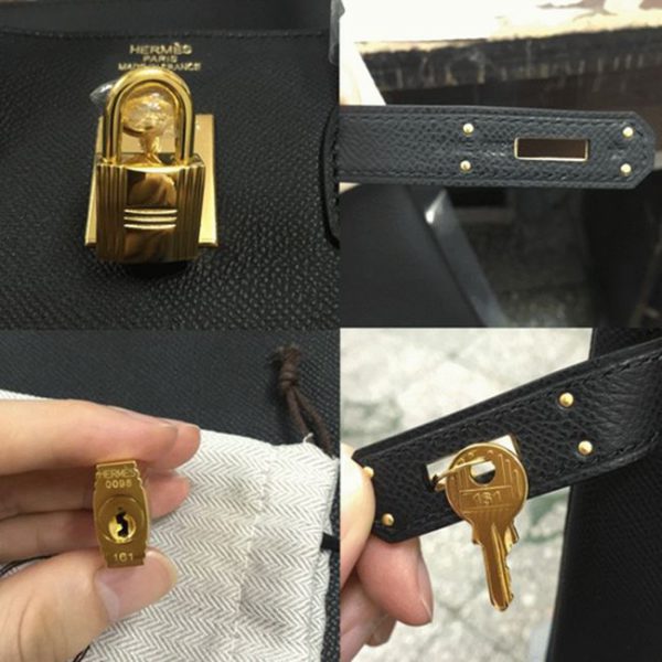 Réplique de qualité supérieure Hermes Birkin 30cm sac à main noir – Image 8