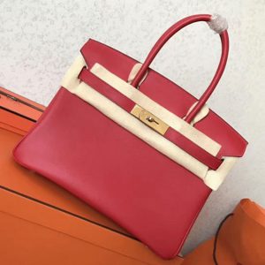 Contrefaçon de luxe Hermes Birkin 30cm sac rouge