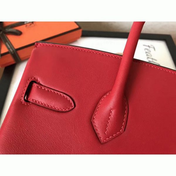 Contrefaçon de luxe Hermes Birkin 30cm sac rouge – Image 2