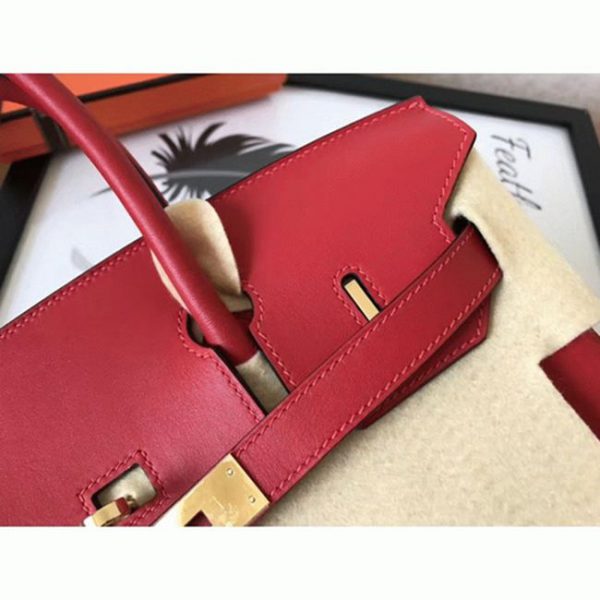 Contrefaçon de luxe Hermes Birkin 30cm sac rouge – Image 3