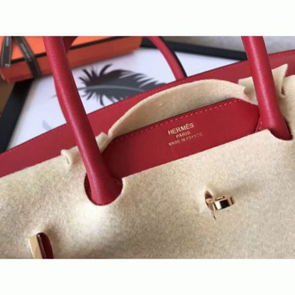Contrefaçon de luxe Hermes Birkin 30cm sac rouge – Image 5