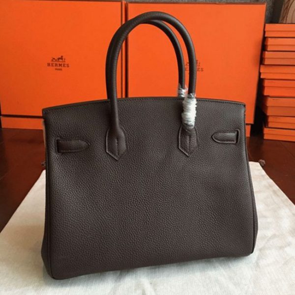 Réplique AAA Hermes Birkin 30cm sac à main café – Image 3